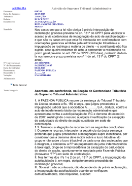 Acórdão do Supremo Tribunal Administrativo Nos casos