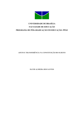 Afeto e transfer&ecirc;ncia na constitui&ccedil;&atilde;o do sujeito