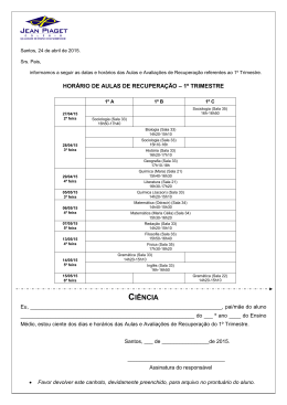 CIÊNCIA - Colégio Jean Piaget