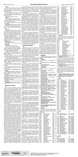 Di&aacute;rio Oficial da Cidade de S&atilde;o Paulo s&aacute;bado, 5 de dezembro de