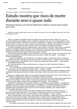 Estudo mostra que risco de morte durante sexo é quase nulo