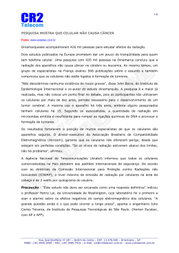 Pesquisa mostra que celular não causa câncer