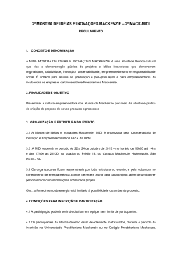 2&ordf; MOSTRA DE ID&Eacute;IAS E INOVA&Ccedil;&Otilde;ES MACKENZIE &ndash; 2&ordf; MACK-MIDI