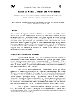 Id&eacute;ias de Senso Comum em Astronomia