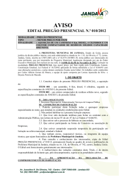 aviso edital pregão presencial n.º 010/2012