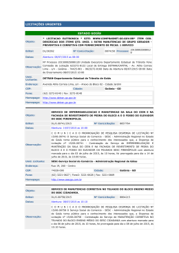 LICITA&Ccedil;&Otilde;ES URGENTES ESTADO GOI&Aacute;S - Sinduscon