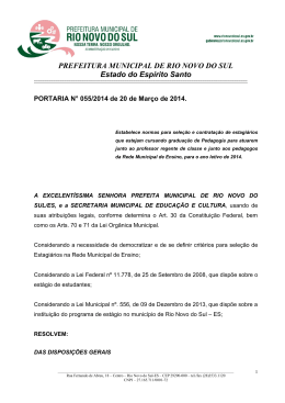 PREFEITURA MUNICIPAL DE RIO NOVO DO SUL Estado do