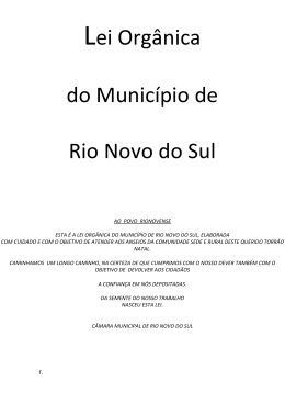 Lei Org&acirc;nica do Munic&iacute;pio de Rio Novo do Sul