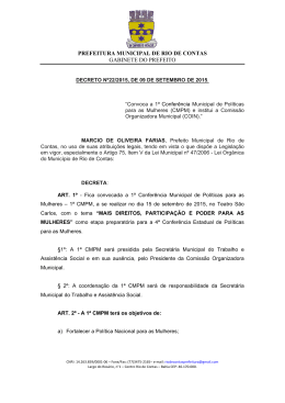 PREFEITURA MUNICIPAL DE RIO DE CONTAS GABINETE DO