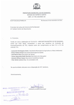 PREFEITURA MUNICIPAL DE RIO BANANAL ESTADO DO