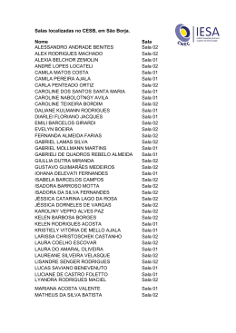 Salas localizadas no CESB, em São Borja. Nome Sala