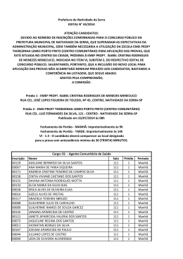 Inscri&ccedil;&atilde;o Nome Sala Pr&eacute;dio Per&iacute;odo 00129 ADELAINE BERNRDO