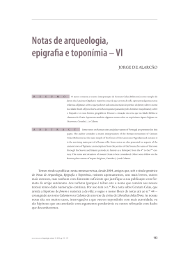 Notas de arqueologia, epigrafia e topon&iacute;mia &ndash; VI