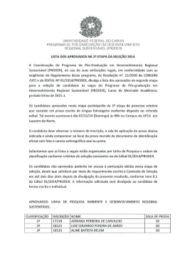 UN IVERSIDADE FEDERAL DO CARIRI PROGRAMA DE