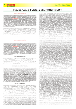jornal coren jan fev mar 2006 - Conselho Regional de Enfermagem