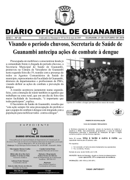 DI&Aacute;RI OFICIAL DE GUANAMBI O