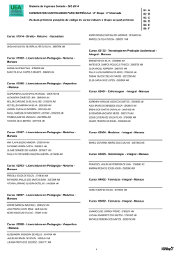 CANDIDATOS CONVOCADOS PARA MATRÍCULA - 2ª Etapa