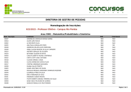 DIRETORIA DE GEST&Atilde;O DE PESSOAS Homologa&ccedil;&atilde;o de Inscri&ccedil;&otilde;es