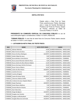 PREFEITURA MUNICIPAL DE PONTAL DO PARAN&Aacute;