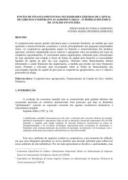 FONTES DE FINANCIAMENTO DAS NECESSIDADES