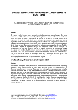 efici&ecirc;ncia de irriga&ccedil;&atilde;o em per&iacute;metros irrigados do estado do cear&aacute;