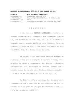&Iacute;ntegra do voto do ministro-relator Ricardo Lewandowski