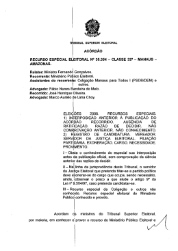 AC&Oacute;RD&Atilde;O RECURSO ESPECIAL ELEITORAL N&deg; 35.354