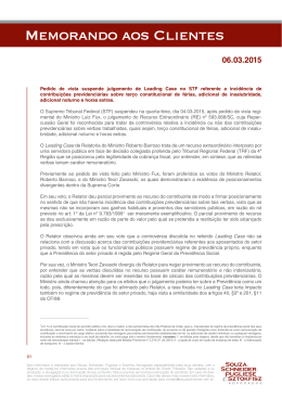 Pedido de vista suspende julgamento de Leading Case no STF