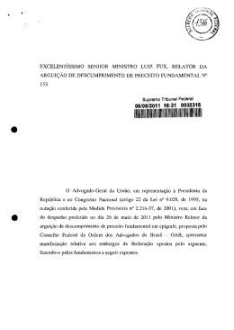 excelentíssimo senhor ministro luiz fux, relator da arguiçao de