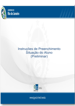Instru&ccedil;&otilde;es de Preenchimento Situa&ccedil;&atilde;o do Aluno (Preliminar)