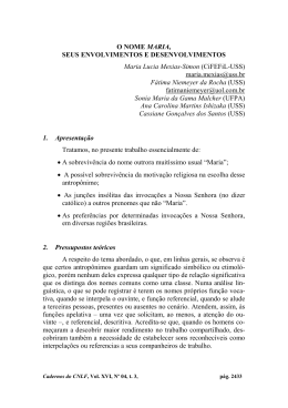 o nome maria, seus envolvimentos e desenvolvimentos