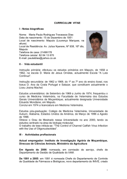 Notas biográficas Nome: Maria Paula Rodrigues Travassos Dias