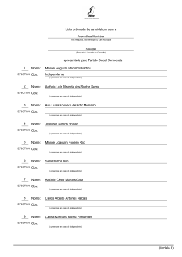 apresentada pelo Partido Social Democrata Lista ordenada de