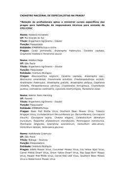 19 Cadastro Nacional de Especialistas na Praga _Outubro