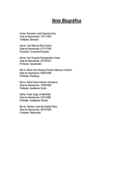 Nota Biogr&aacute;fica dos membros do executivo