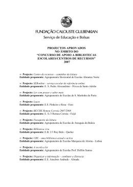 PROJECTOS APROVADOS 2007 - APOIO A BIBLIOTECAS