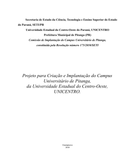 Projeto para Criação e Implantação do Campus Universitário de