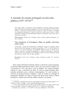 A emiss&atilde;o de cinema portugu&ecirc;s na televis&atilde;o p&uacute;blica (1957