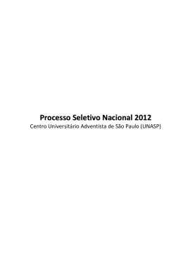 Processo Seletivo Nacional 2012 - COSEL