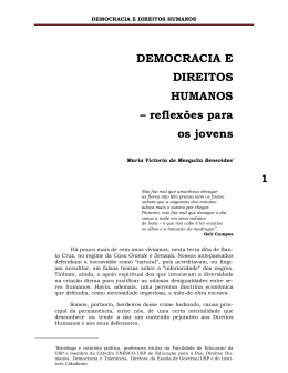 DEMOCRACIA E DIREITOS HUMANOS &ndash; reflex&otilde;es para