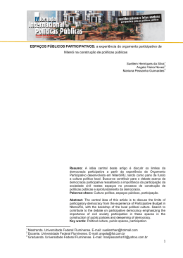 ESPA&Ccedil;OS P&Uacute;BLICOS PARTICIPATIVOS