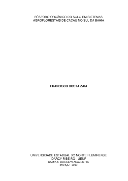 f&oacute;sforo org&acirc;nico do solo em sistemas agroflorestais de cacau