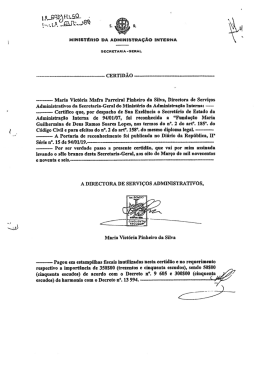 Reconhecimento do Minist&eacute;rio da Administra&ccedil;&atilde;o Interna