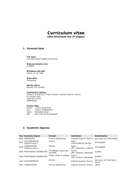 Curriculum vitae - Instituto Superior Técnico