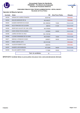 Resultado da Prova Pr&aacute;tica - Diretoria de Processos Seletivos