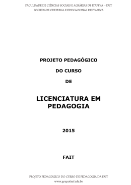 Projeto Pedagógico - PPC