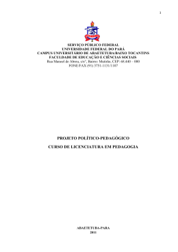 Projeto Pol&iacute;tico Pedag&oacute;gico - Universidade Federal do Par&aacute;
