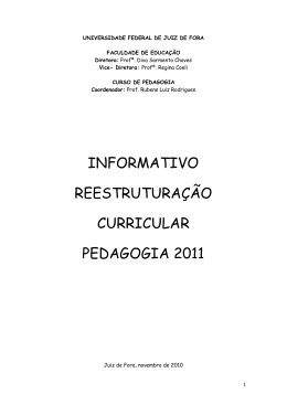 reestruturação curricular do curso de pedagogia