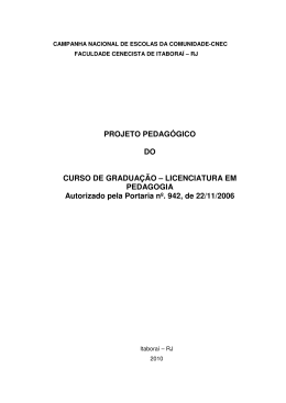 ppc - pedagogia - Faculdade Cenecista de Itaborai