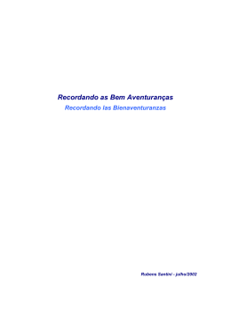 Recordando as Bens Aventuran&ccedil;as